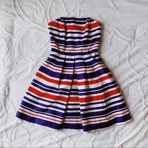 red white & blue Vineyard Vines strapless dress